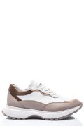 PANTOFI SPORT ALB TAUPE PIELE NATURALA 241614NP