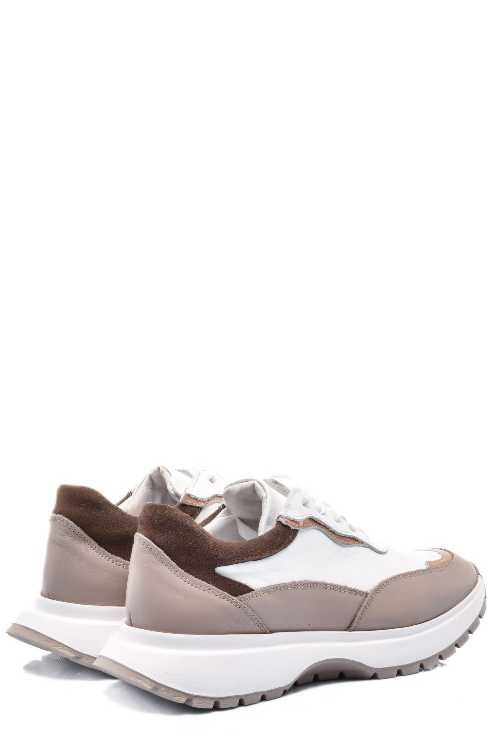 PANTOFI SPORT ALB TAUPE PIELE NATURALA 241614NP