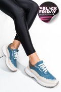 PANTOFI SPORT ALBASTRU BEJ PIELE NATURALA 241614NP