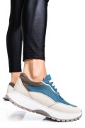 PANTOFI SPORT ALBASTRU BEJ PIELE NATURALA 241614NP