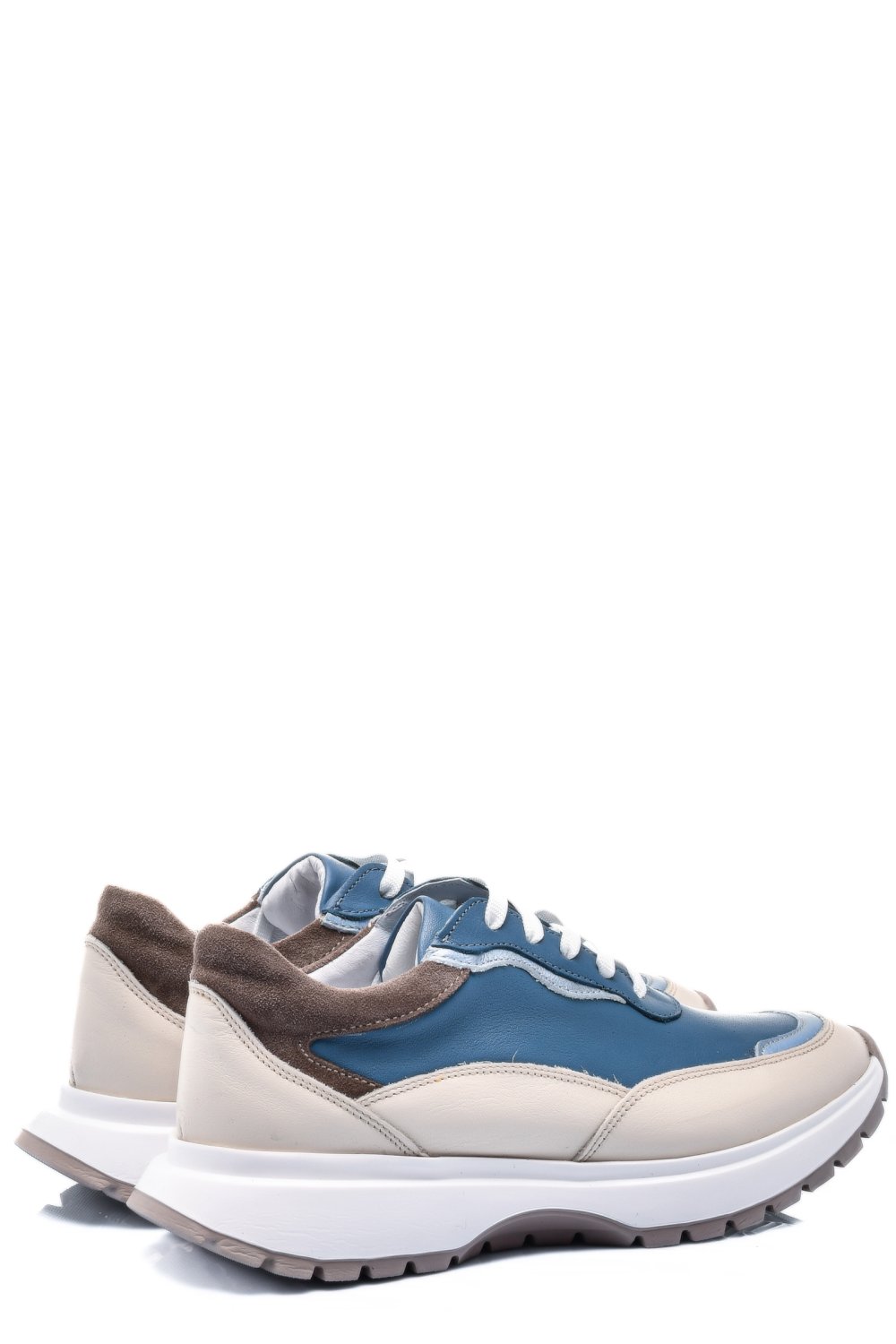 PANTOFI SPORT ALBASTRU BEJ PIELE NATURALA 241614NP