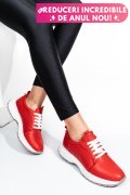 PANTOFI SPORT ROSII PIELE NATURALA 241613NP