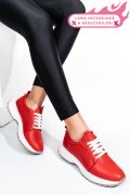PANTOFI SPORT ROSII PIELE NATURALA 241613NP