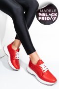 PANTOFI SPORT ROSII PIELE NATURALA 241613NP