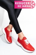 PANTOFI SPORT ROSII PIELE NATURALA 241613NP