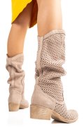 CIZME BEJ PIELE NATURALA INTOARSA 2S7721821NBK