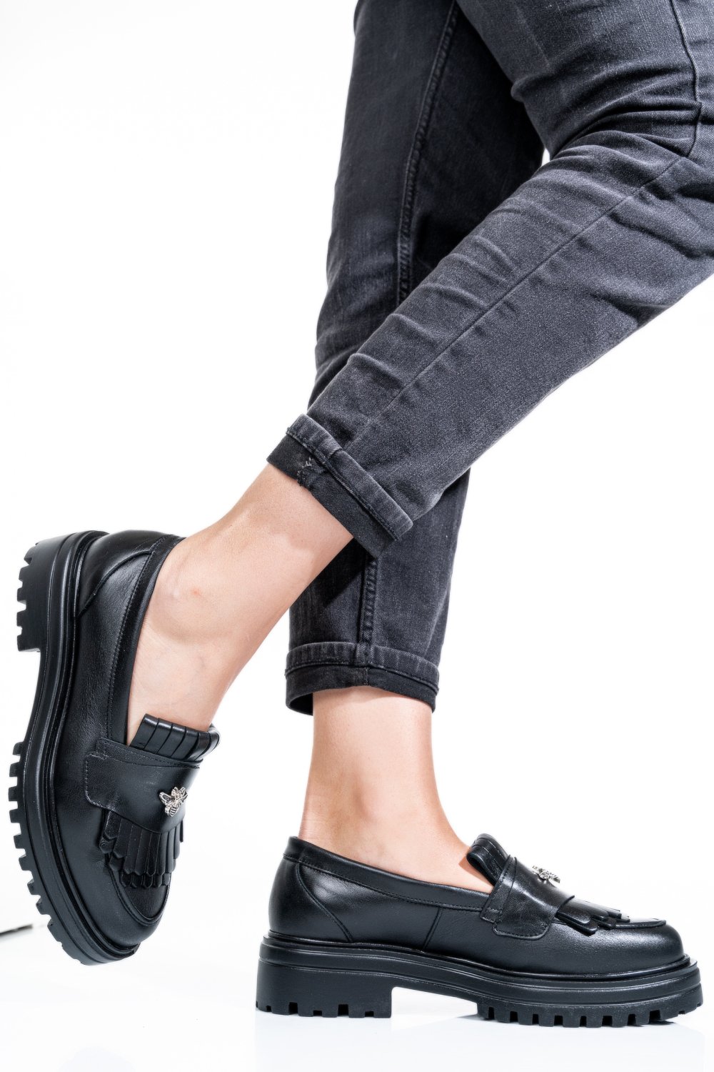 MOCASINI NEGRI PIELE NATURALA 3S7701