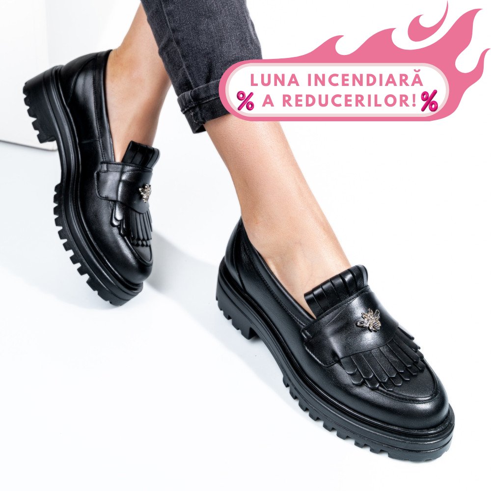 MOCASINI NEGRI PIELE NATURALA 3S7701