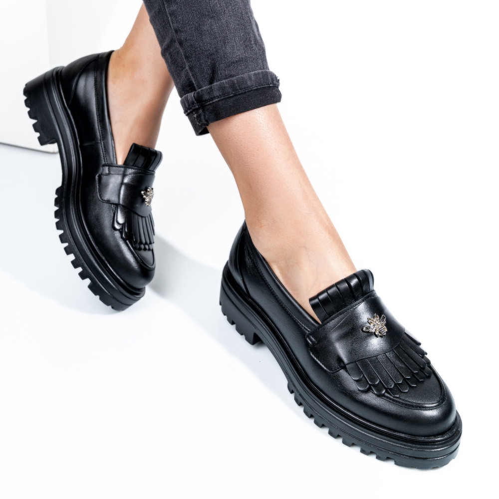 MOCASINI NEGRI PIELE NATURALA 3S7701