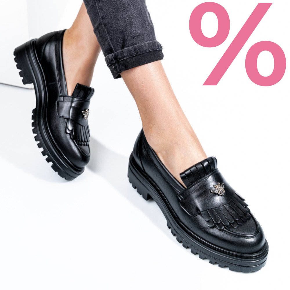 MOCASINI NEGRI PIELE NATURALA 3S7701