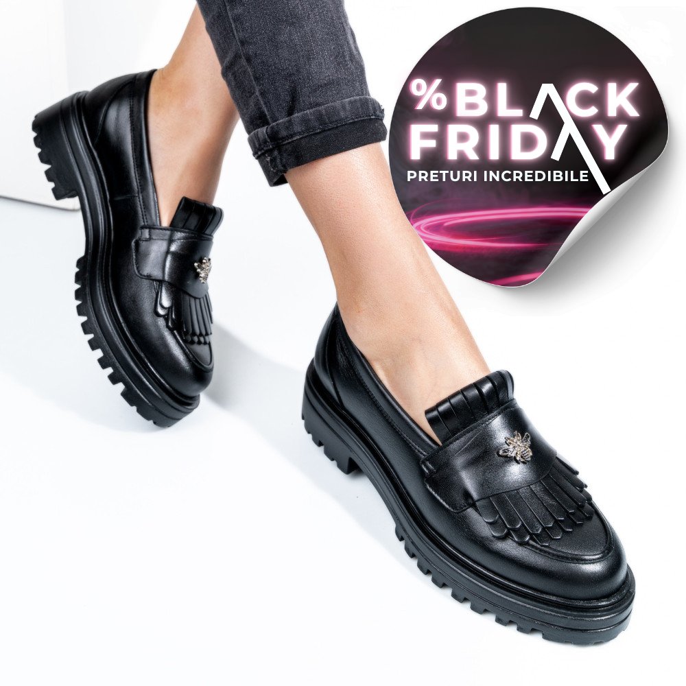 MOCASINI NEGRI PIELE NATURALA 3S7701