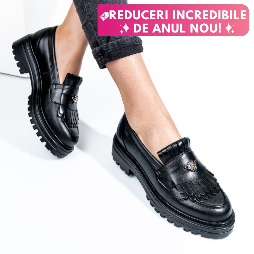 MOCASINI NEGRI PIELE NATURALA 3S7701