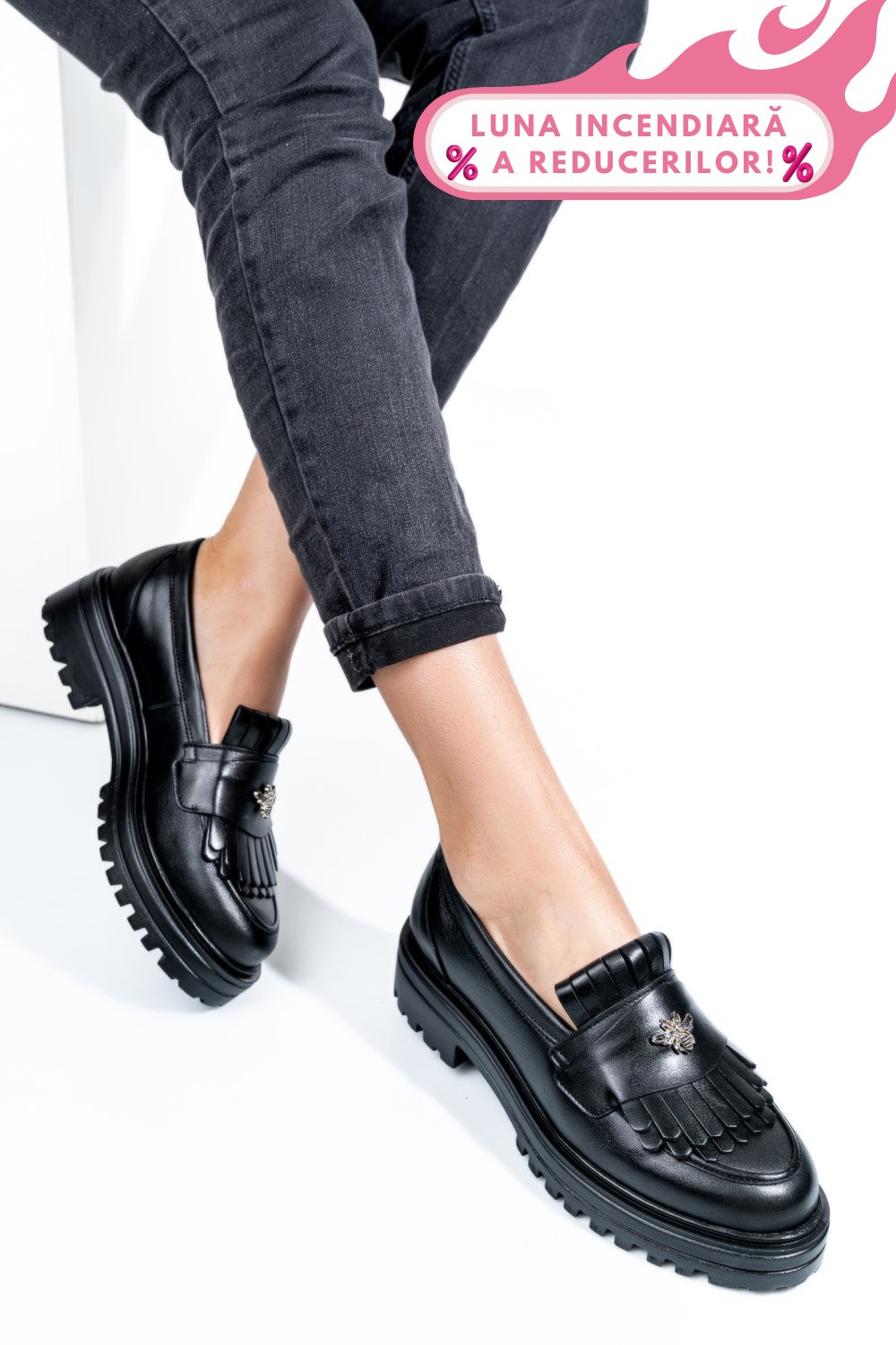 MOCASINI NEGRI PIELE NATURALA 3S7701