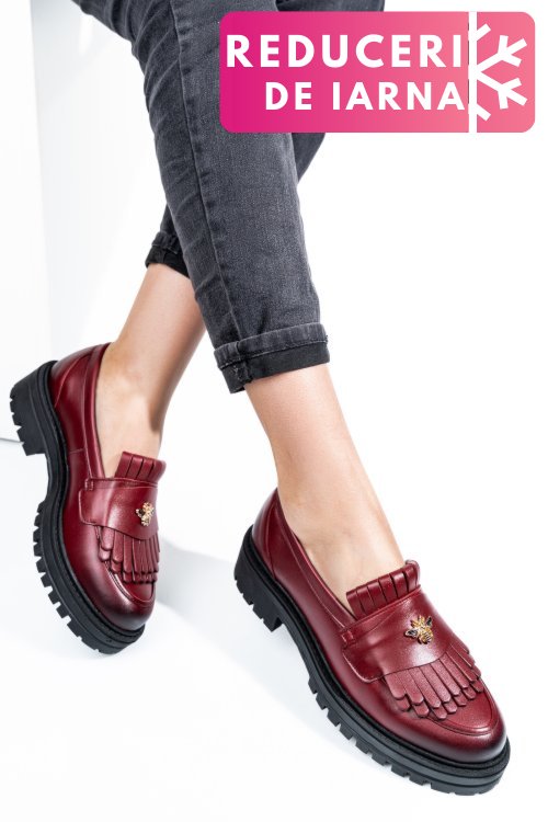 Mocasini visinii piele naturala 3s7701