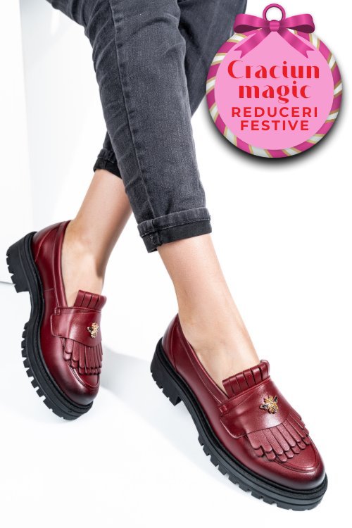 Mocasini visinii piele naturala 3s7701