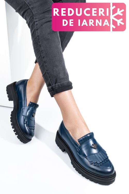 Mocasini bleumarin piele naturala 3s7701