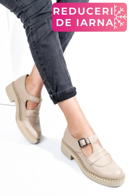 Pantofi crem piele naturala 4s7739