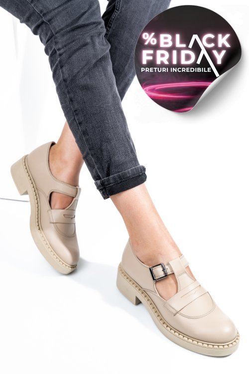 Pantofi crem piele naturala 4s7739