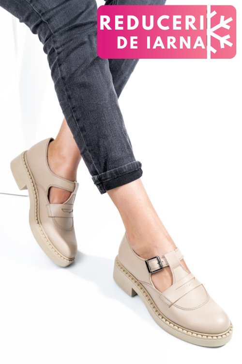 Pantofi crem piele naturala 4s7739