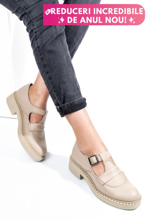 Pantofi crem piele naturala 4s7739