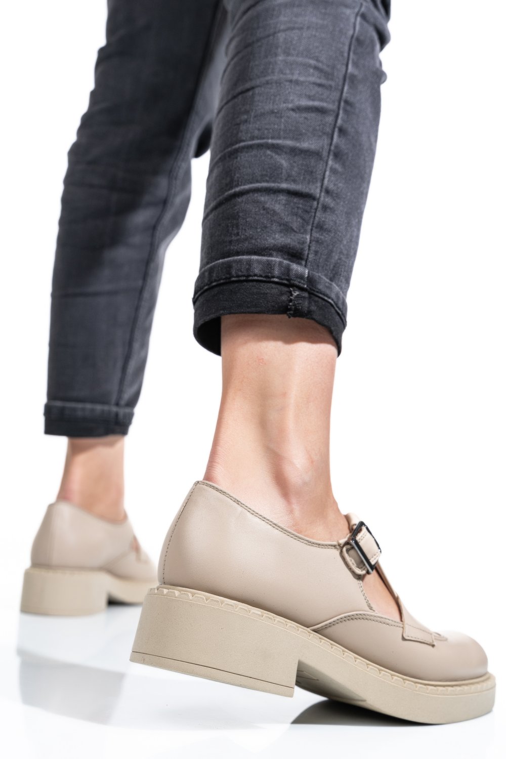 PANTOFI CREM PIELE NATURALA 4S7739
