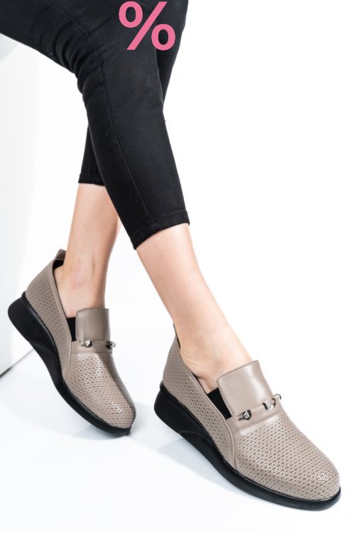 Pantofi gri piele naturala 4s7747