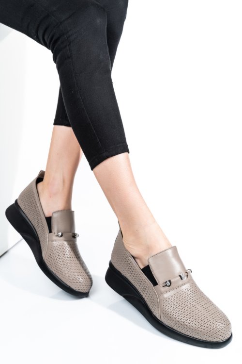 Pantofi gri piele naturala 4s7747