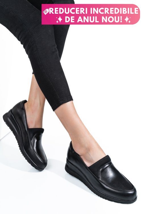 Pantofi negri piele naturala 4s7738