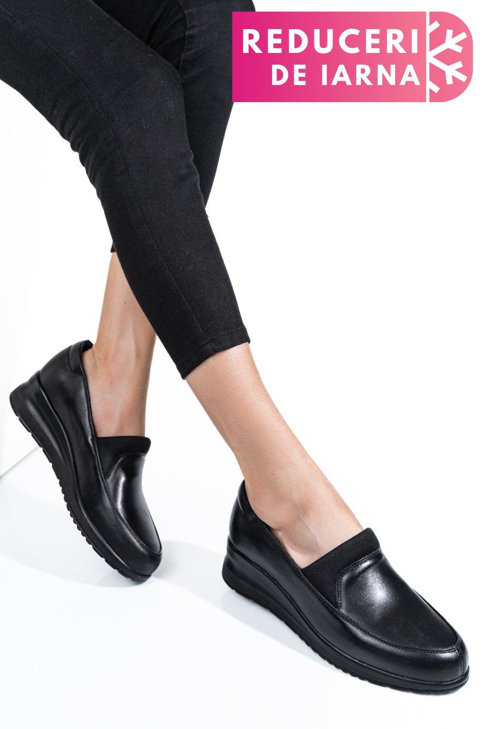 PANTOFI NEGRI PIELE NATURALA 4S7738