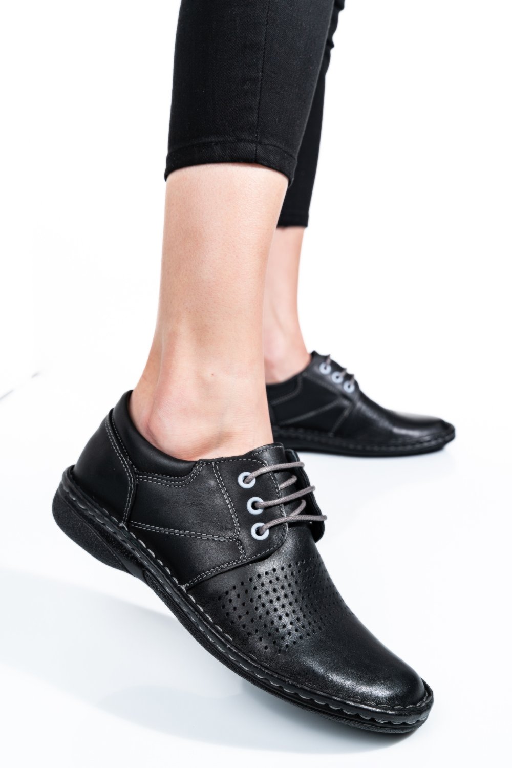 PANTOFI NEGRI PIELE NATURALA 1PC10808