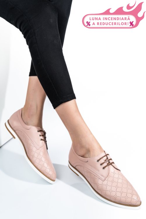 Pantofi roz piele naturala 9pc01