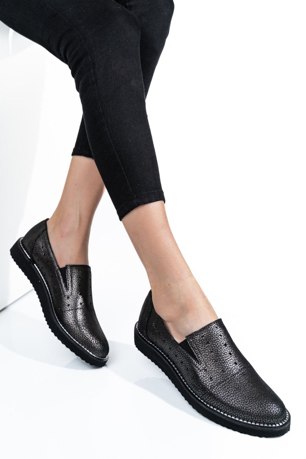 PANTOFI NEGRU PIELE NATURALA 1PC14155