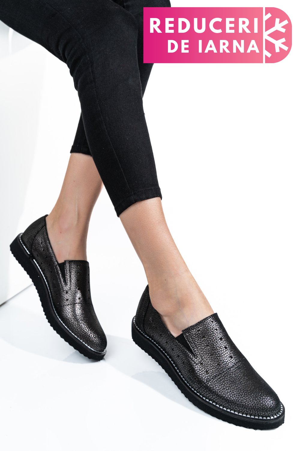 PANTOFI NEGRU PIELE NATURALA 1PC14155