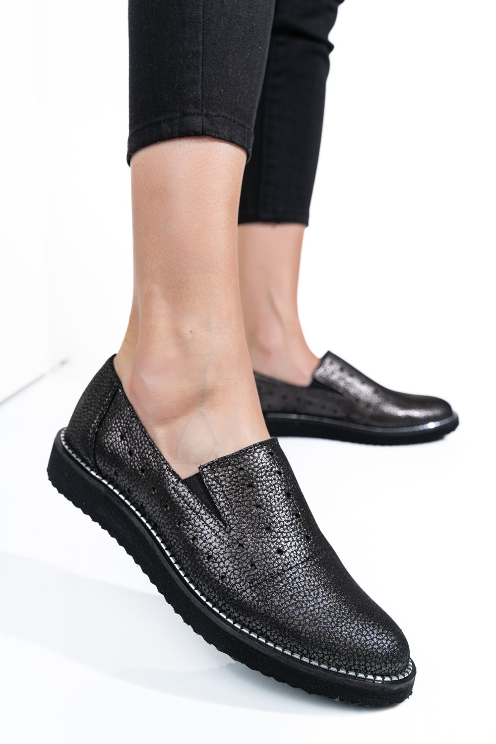 PANTOFI NEGRU PIELE NATURALA 1PC14155