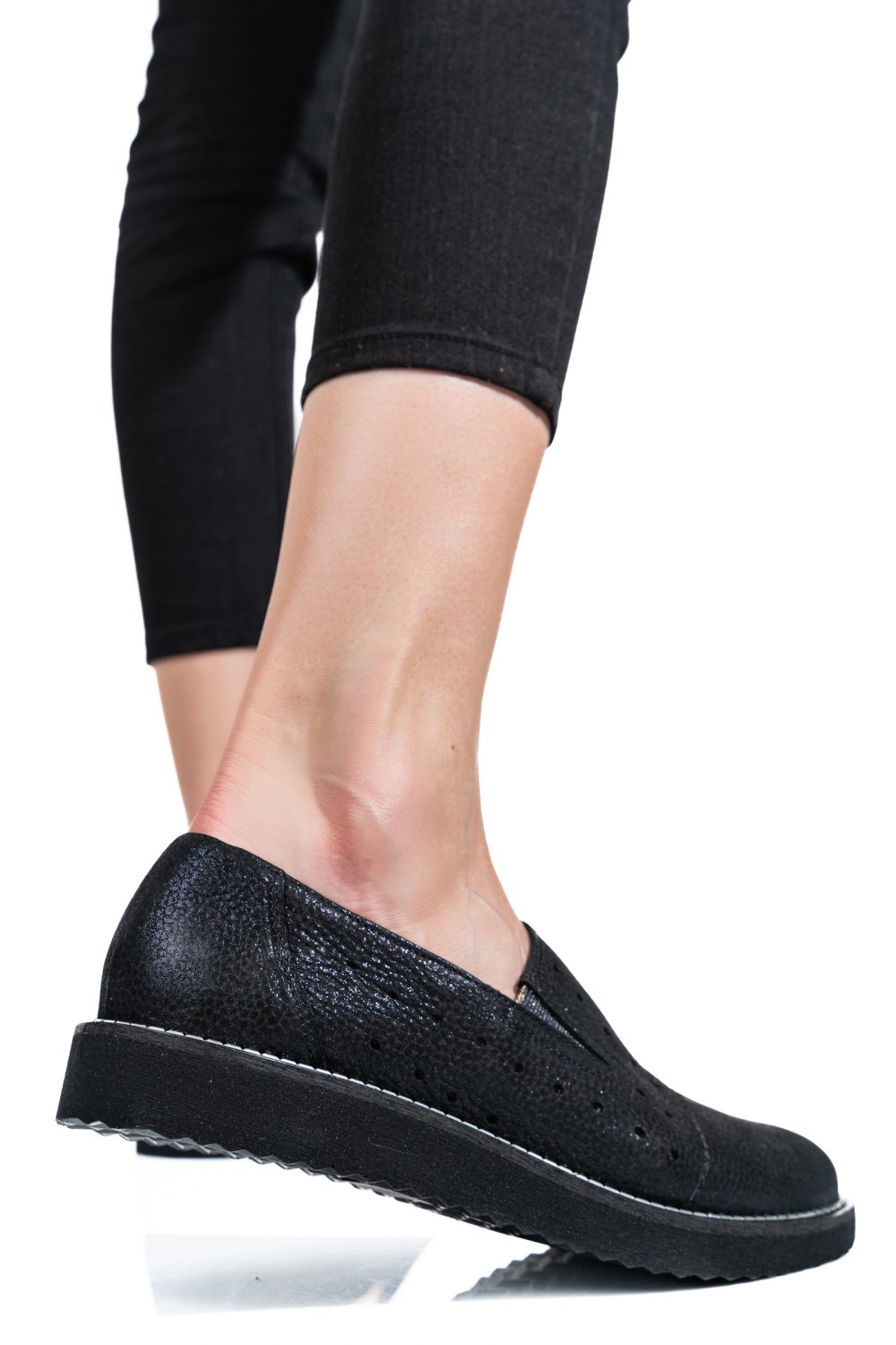 PANTOFI NEGRU SIDEF PIELE NATURALA 1PC14155