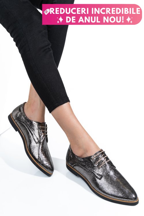 Pantofi argintiu sidef piele naturala 9pc01