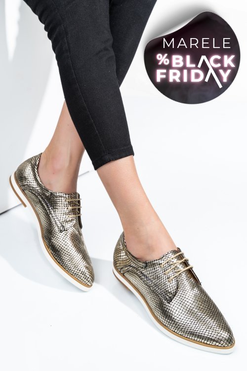 Pantofi aurii piele naturala 9pc01