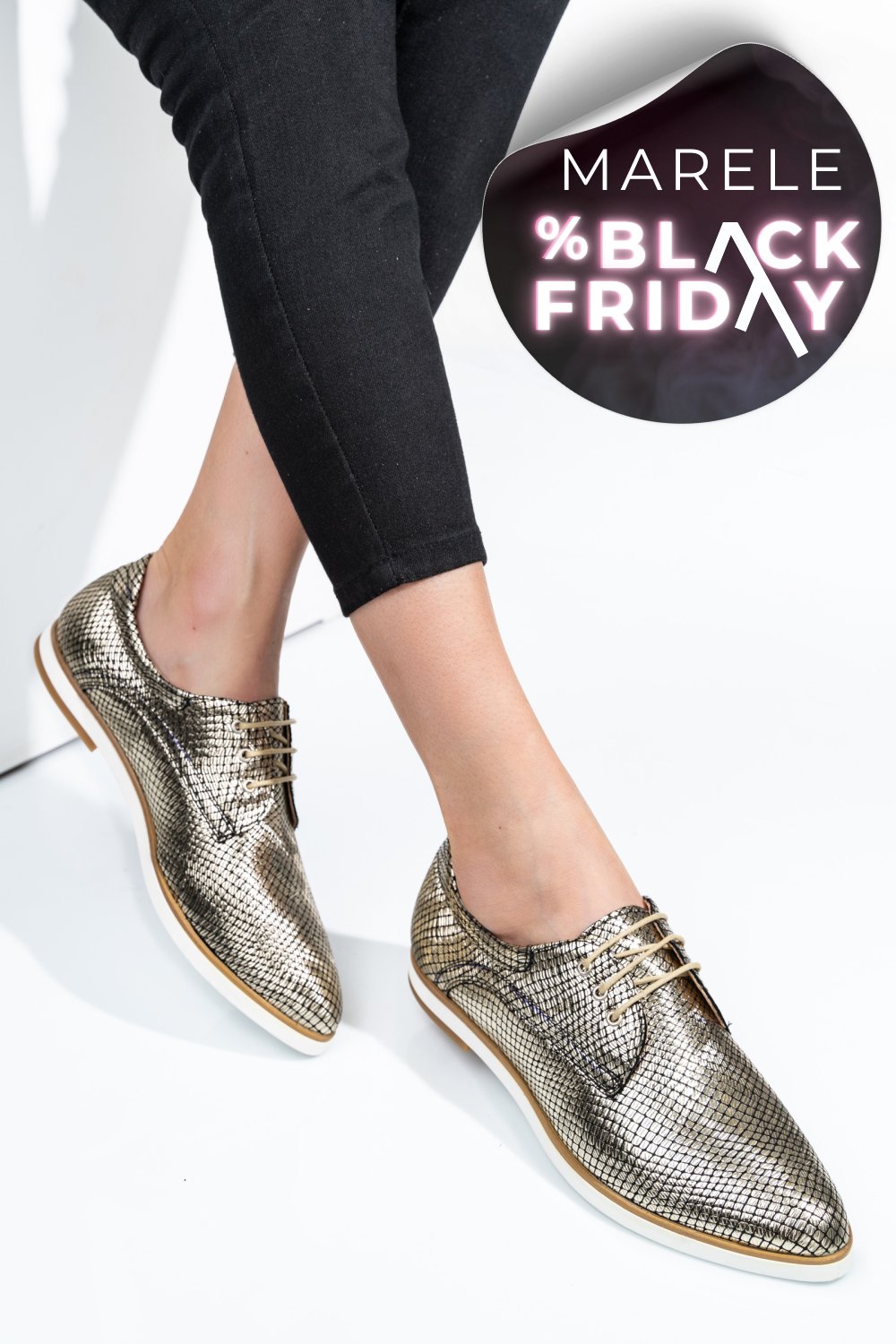 PANTOFI AURII PIELE NATURALA 9PC01