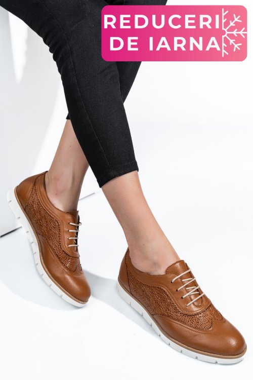 Pantofi bej piele naturala 9pc00