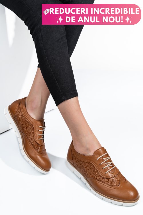 Pantofi bej piele naturala 9pc00