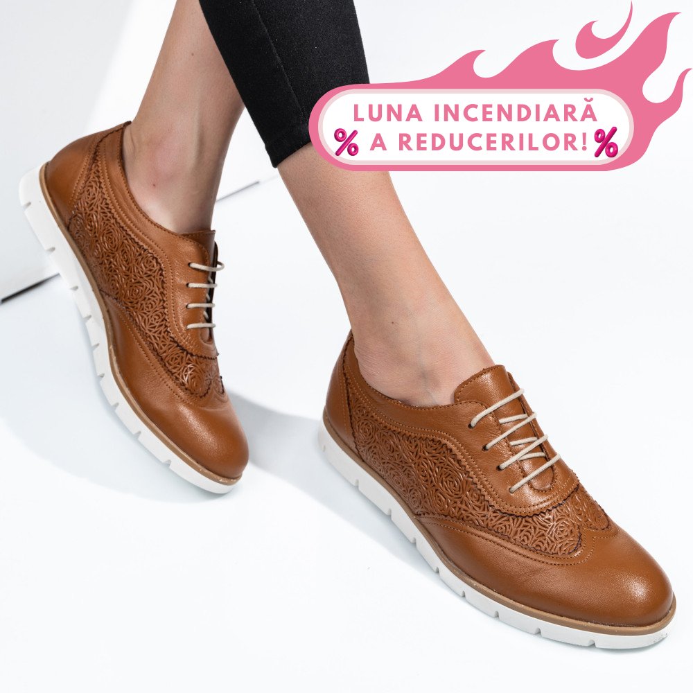 PANTOFI BEJ PIELE NATURALA 9PC00