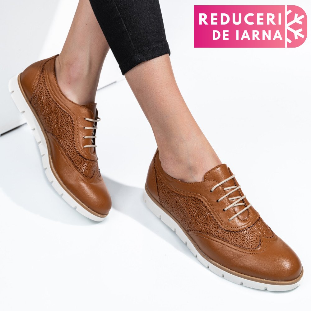PANTOFI BEJ PIELE NATURALA 9PC00