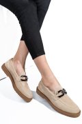 MOCASINI TAUPE PIELE NATURALA INTOARSA 1S771205