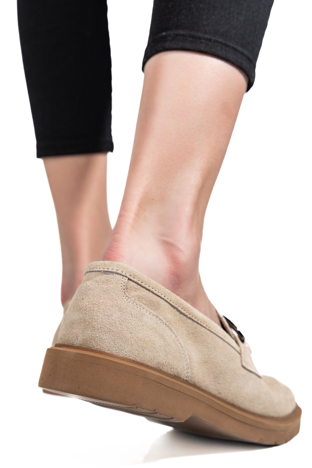 MOCASINI TAUPE PIELE NATURALA INTOARSA 1S771205
