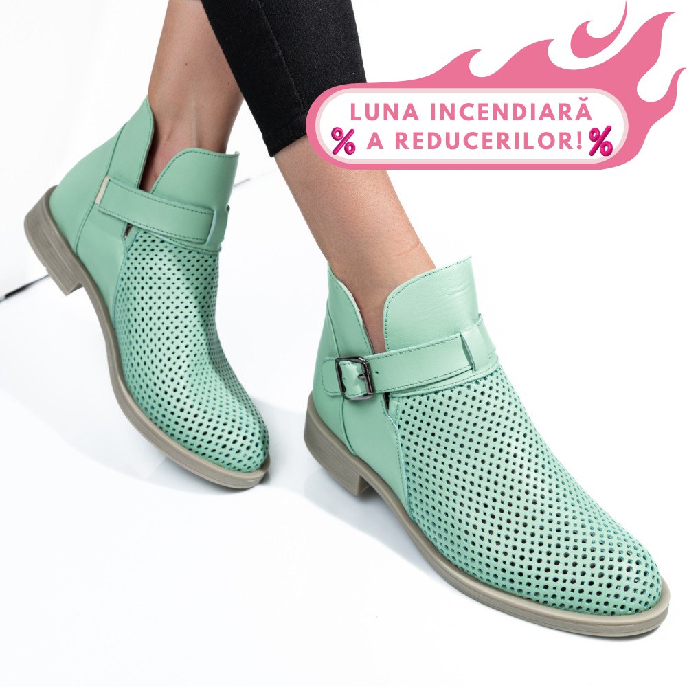 GHETE VERDE DESCHIS PIELE NATURALA 2PC21817NP