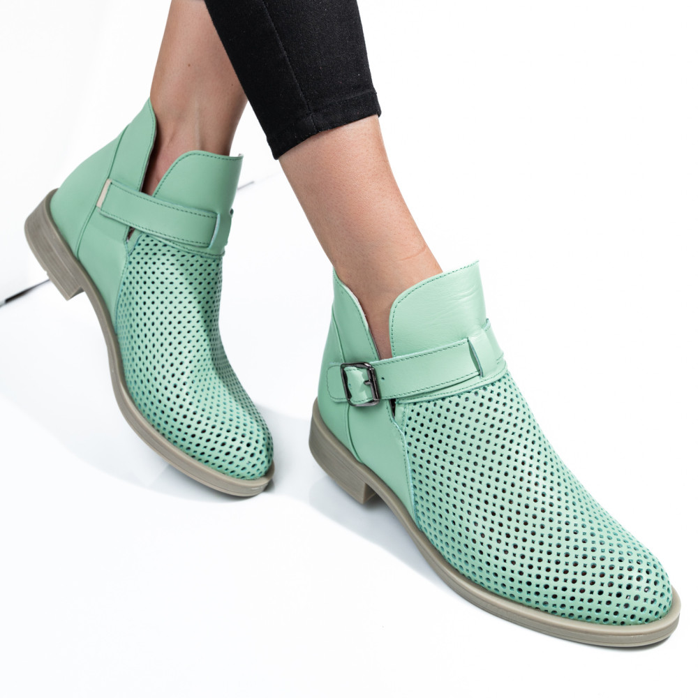 GHETE VERDE DESCHIS PIELE NATURALA 2PC21817NP