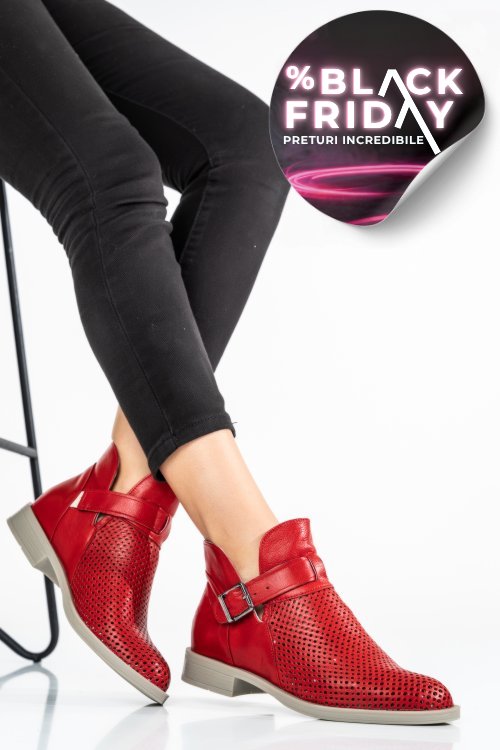 Ghete rosii piele naturala 2s7721817np