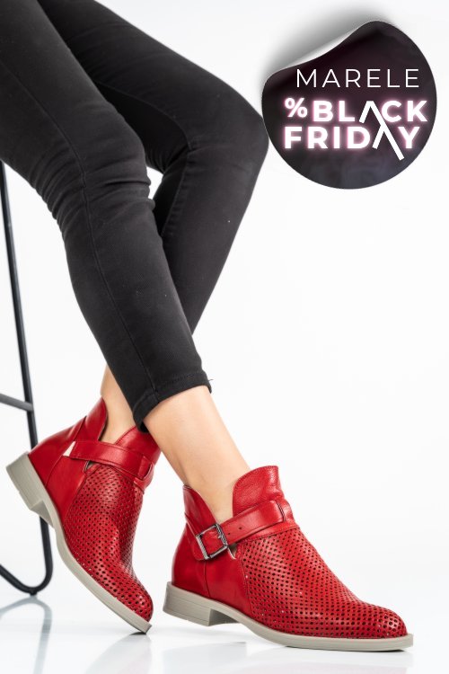 Ghete rosii piele naturala 2s7721817np