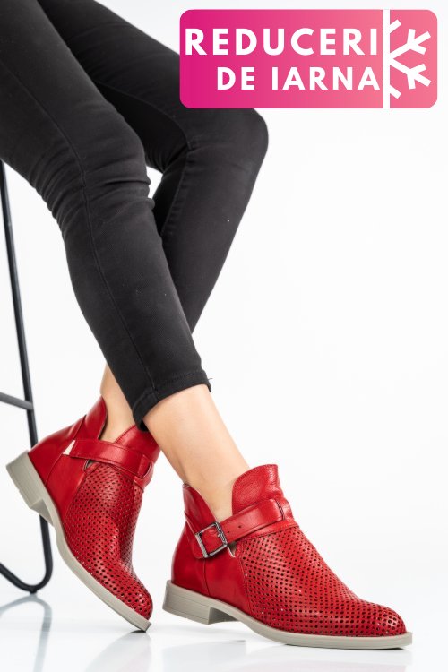 Ghete rosii piele naturala 2s7721817np