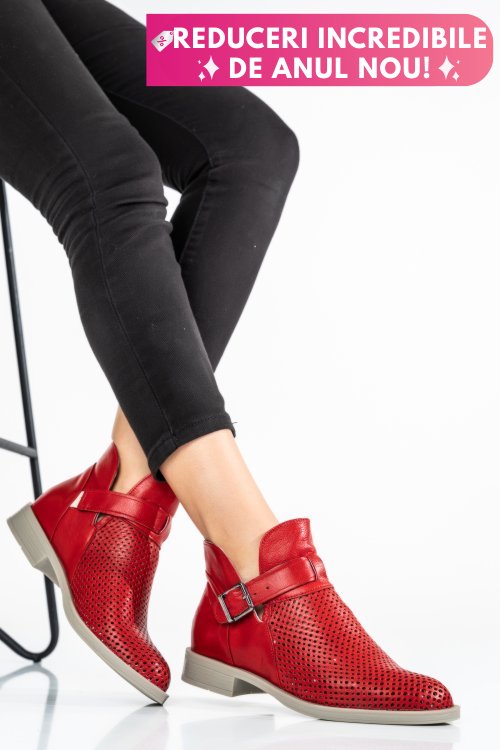 Ghete rosii piele naturala 2s7721817np